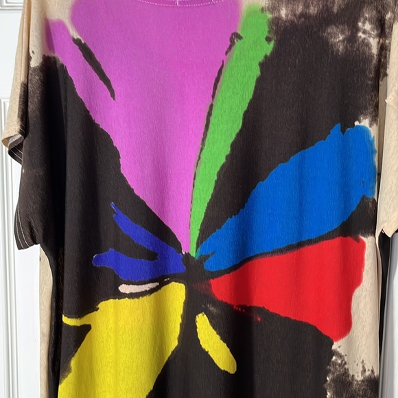 GRAND art to wear colorburst oversize tunic top sequins pull over sleeveless OS - Picture 7 of 10